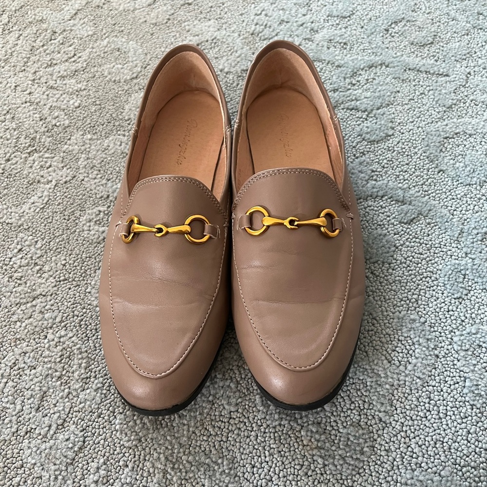 Brown buckle loafers